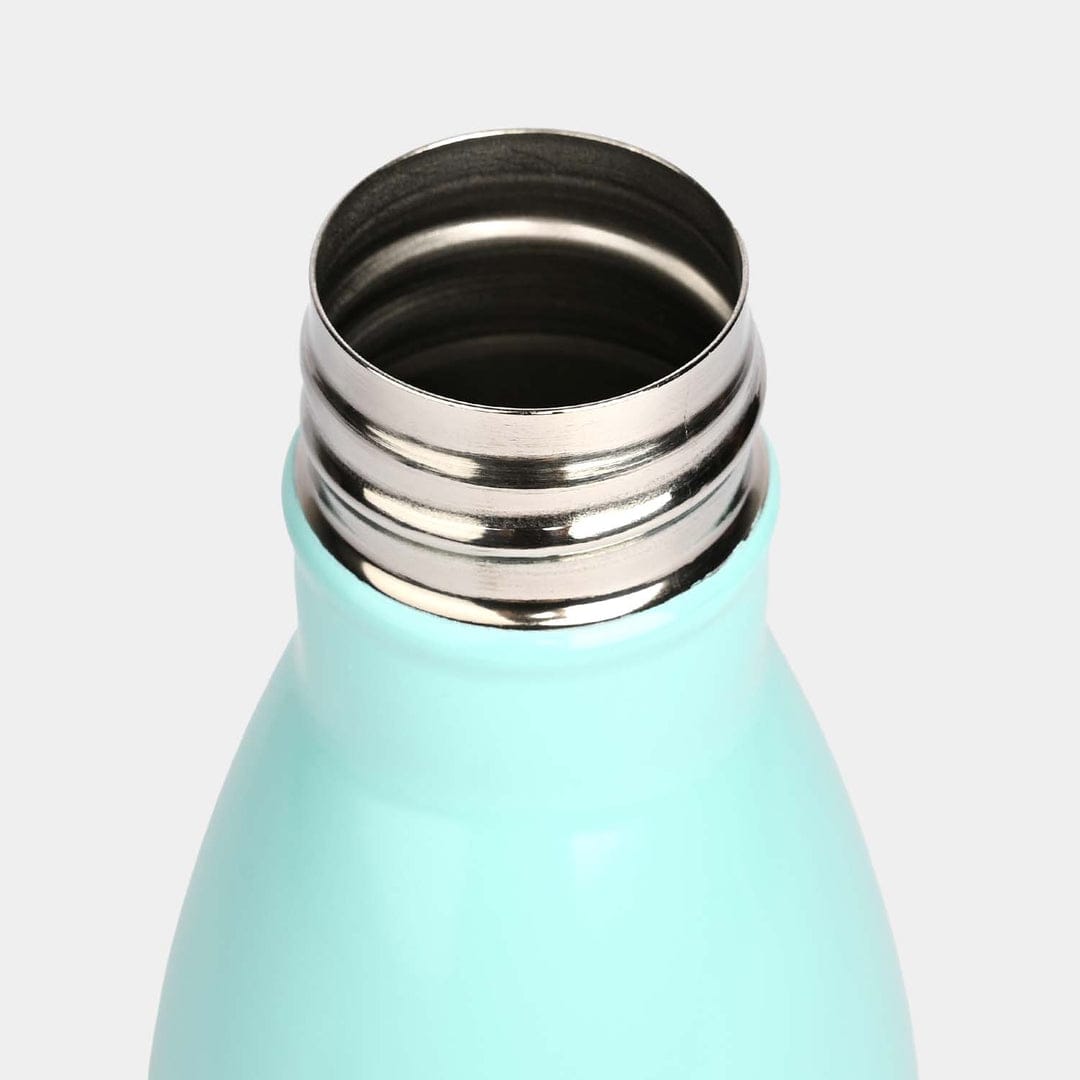 a stylish blue bottle. 