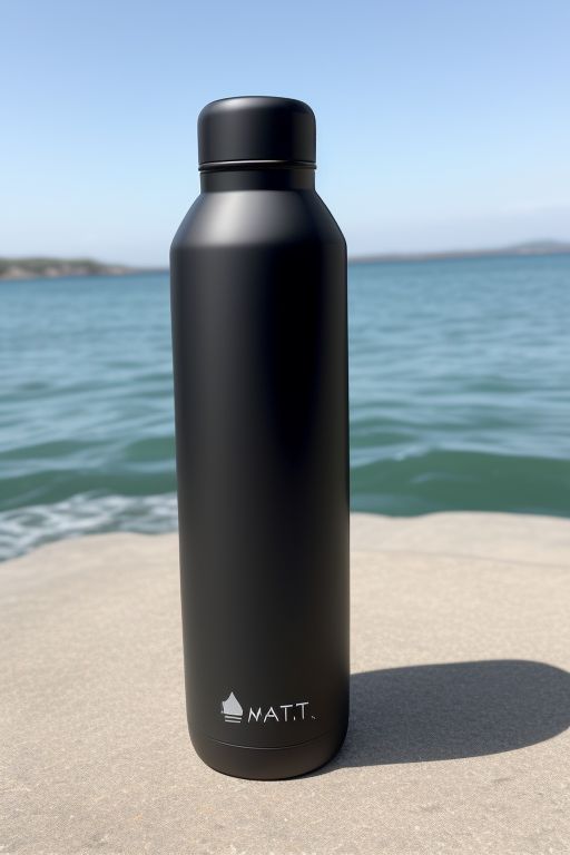 

Sleek stainless steel thermos bottle in black with a wide mouth and durable handle for easy carrying.
