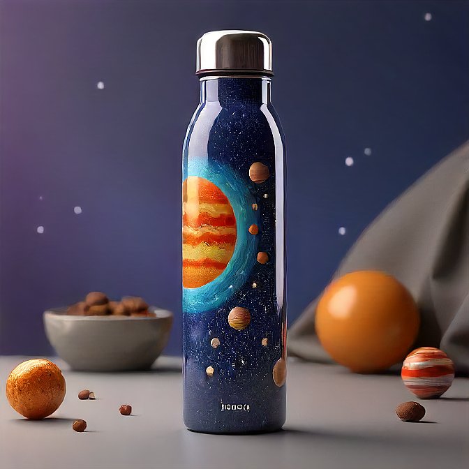 Insulated water bottle showcasing a universe of colors