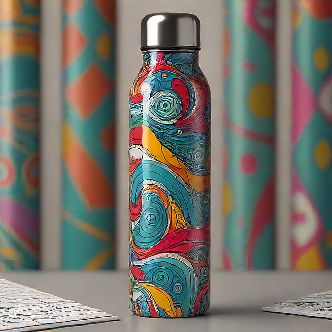 Trendy insulated water bottle with vibrant color scheme