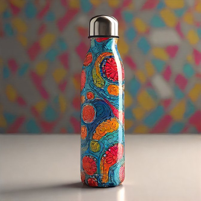 Vivid and colorful insulated water bottle for travel and sports