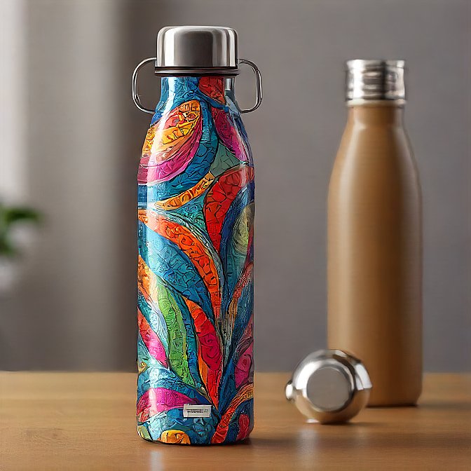 Bold water color-block insulated water bottle for style and function