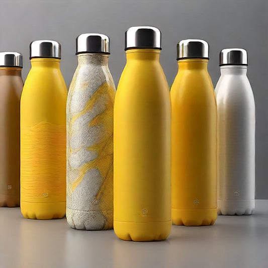 Buy Premium Thermo flask Water Bottles – Vibrant Yellow & White – Keep Drinks Cold All Day